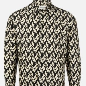 Saint Laurent Nero Silk Men’s Shirt Long-Sleeve